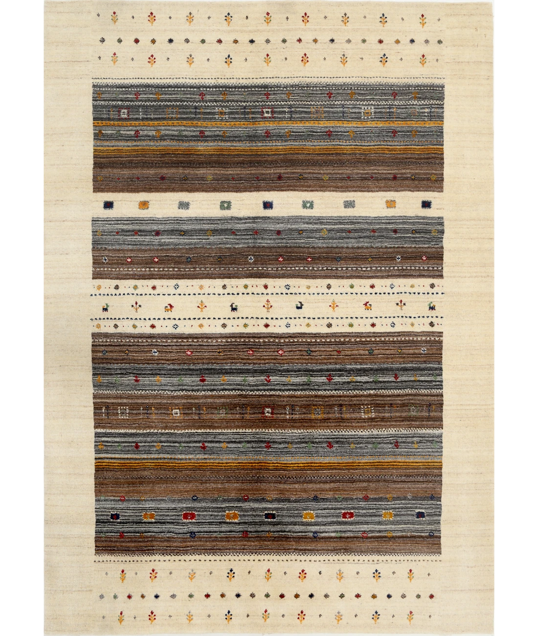 Hand Made Lori Wool Rug 5' 8" X 7' 10" 5' 8" X 7' 10" (173 X 239) / Ivory / Ivory