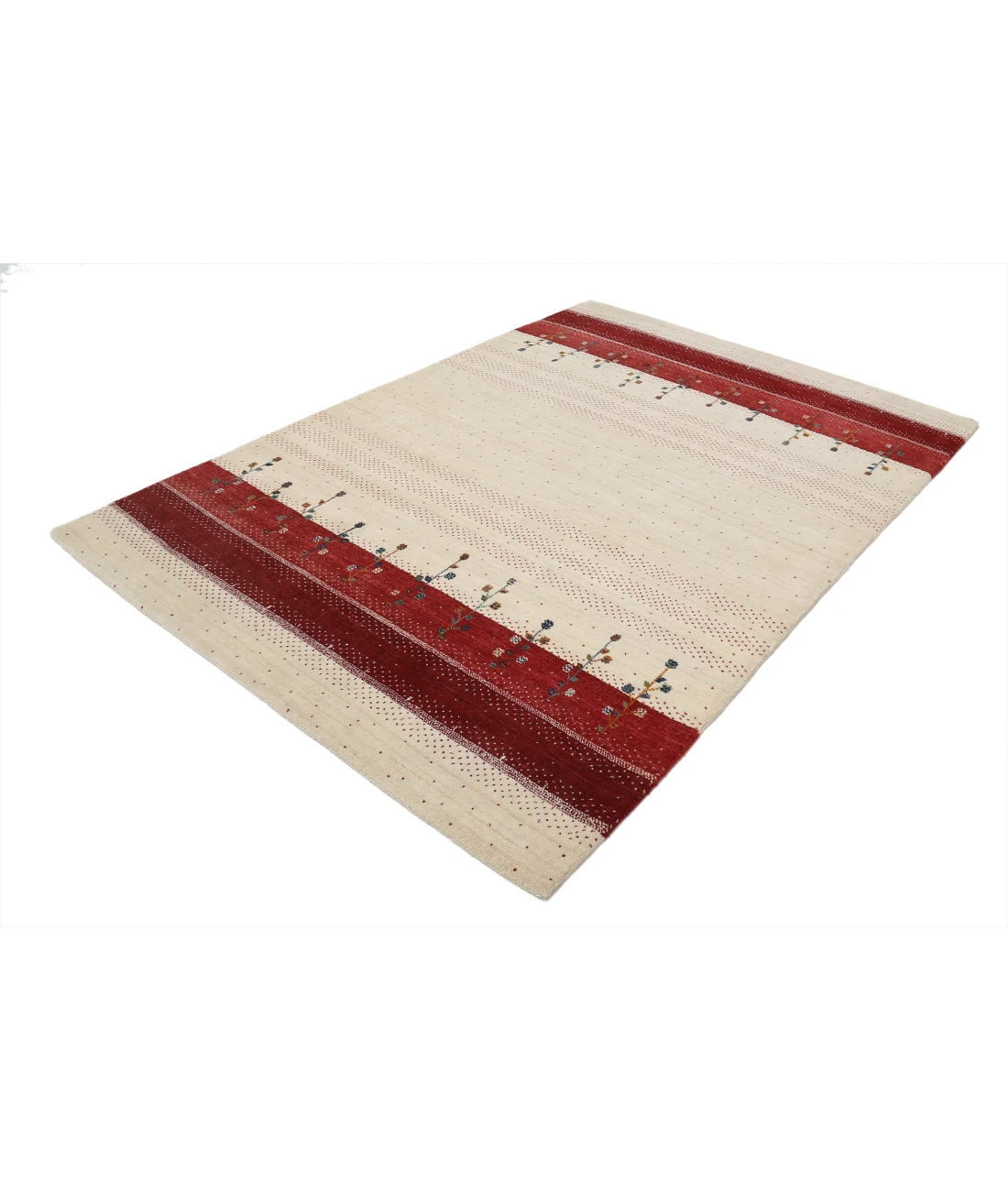 Hand Made Lori Wool Rug 5' 4" X 7' 6" 5' 4" X 7' 6" (162 X 229) / Ivory / Ivory