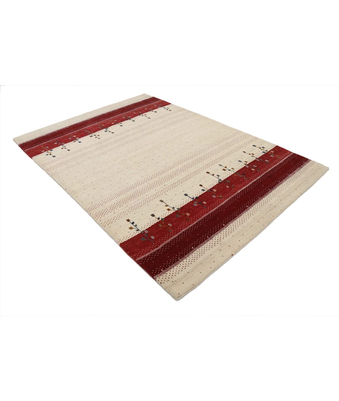 Hand Made Lori Wool Rug 5' 4" X 7' 6" 5' 4" X 7' 6" (162 X 229) / Ivory / Ivory