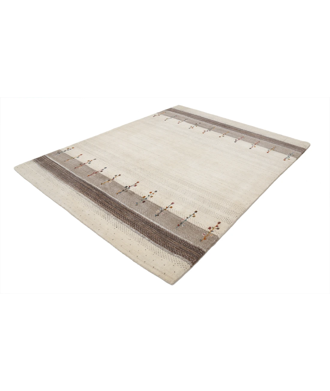 Hand Made Lori Wool Rug 6' 5" X 8' 1" 6' 5" X 8' 1" (196 X 246) / Ivory / Ivory