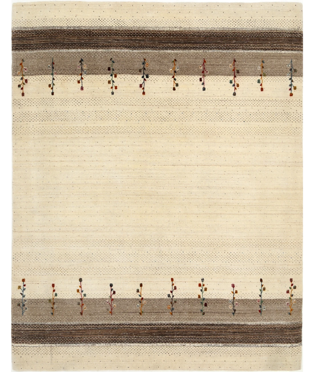 Hand Made Lori Wool Rug 6' 5" X 8' 1" 6' 5" X 8' 1" (196 X 246) / Ivory / Ivory