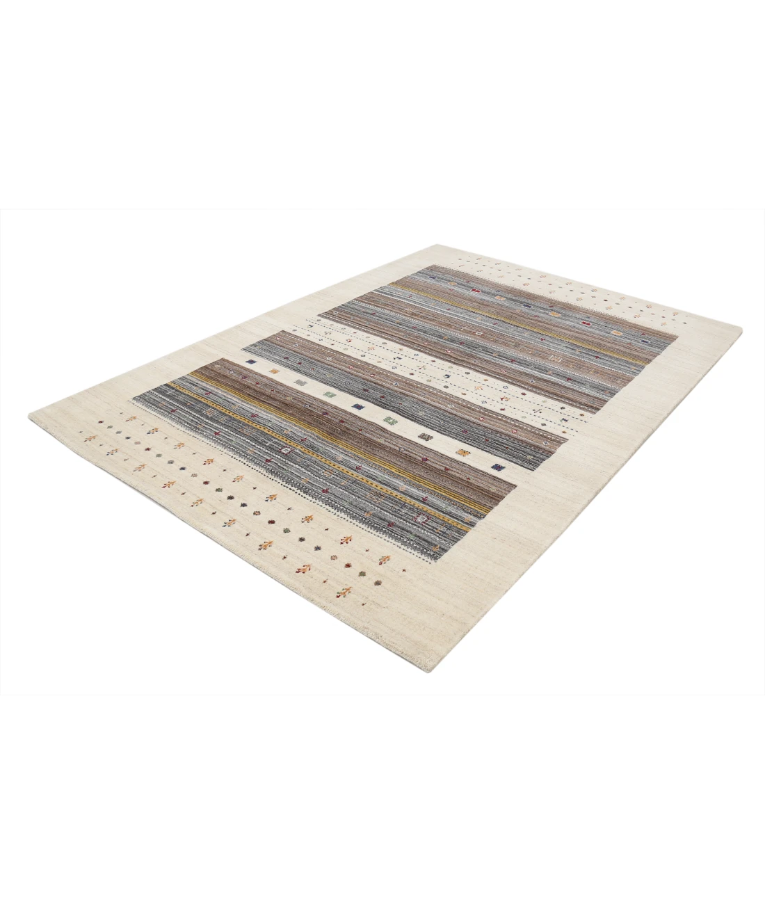Hand Made Lori Wool Rug 5' 8" X 7' 10" 5' 8" X 7' 10" (173 X 239) / Ivory / Ivory