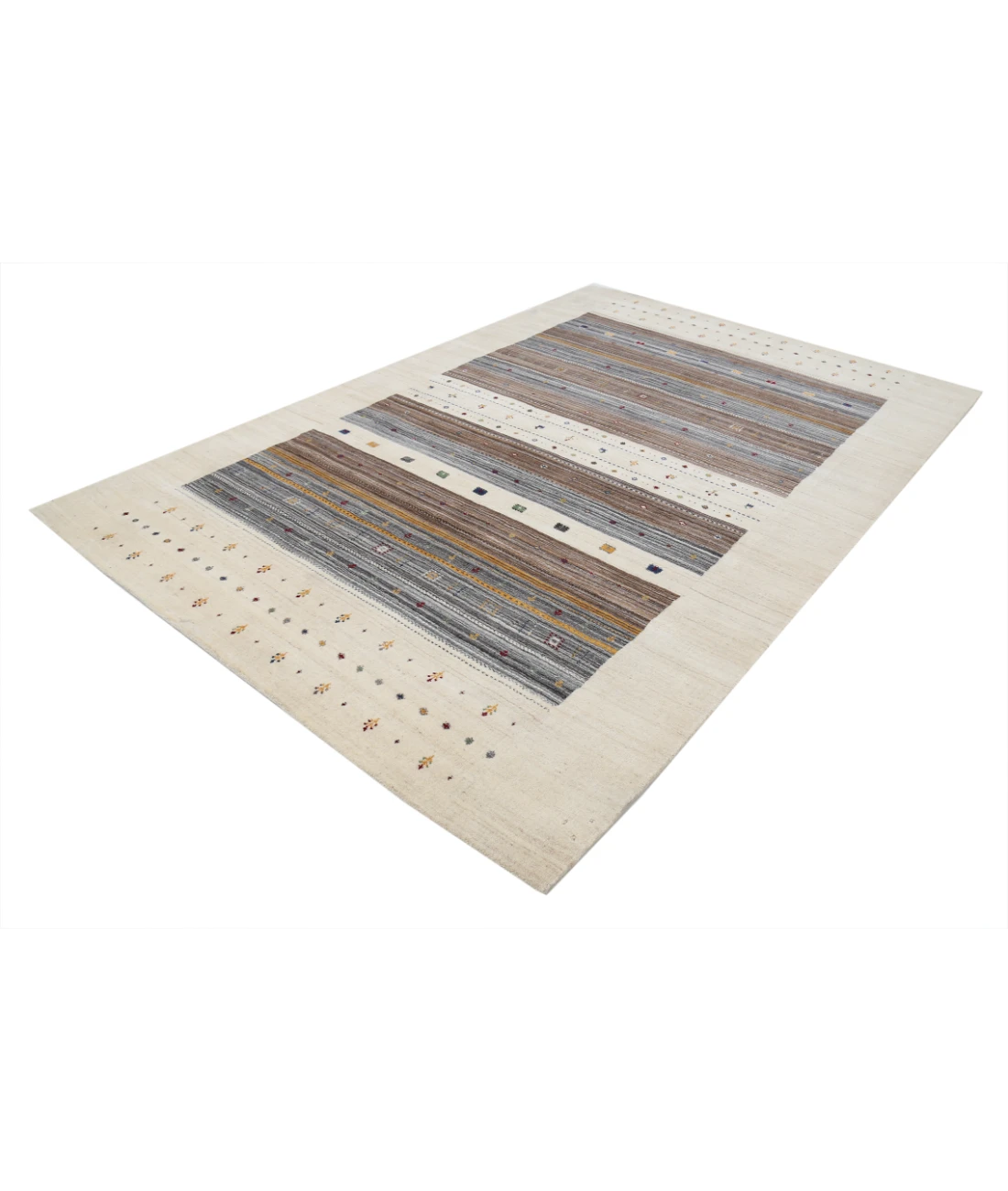 Hand Made Lori Wool Rug 6' 8" X 9' 10" 6' 8" X 9' 10" (203 X 300) / Ivory / Ivory