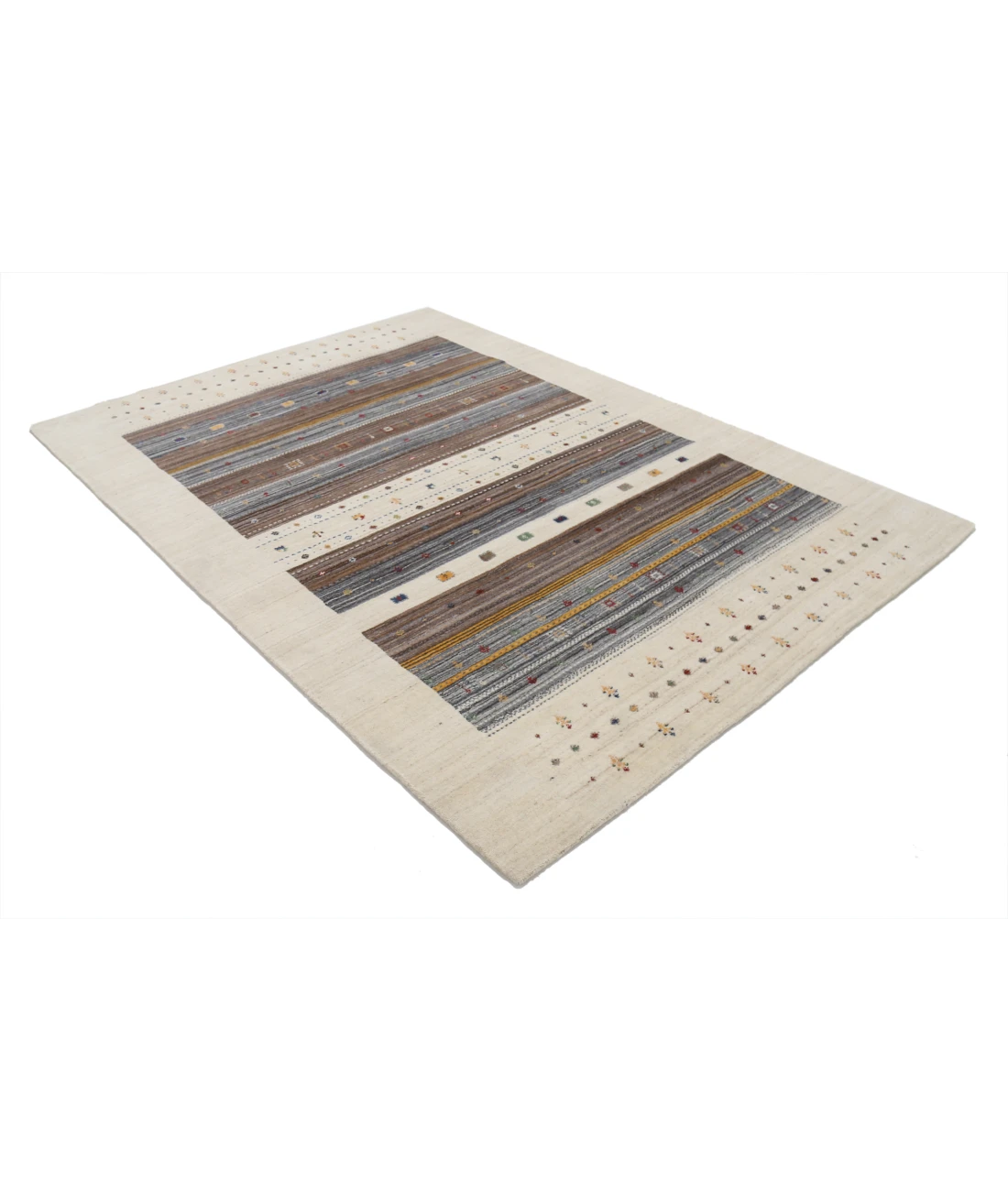 Hand Made Lori Wool Rug 5' 7" X 7' 11" 5' 7" X 7' 11" (170 X 241) / Ivory / Ivory