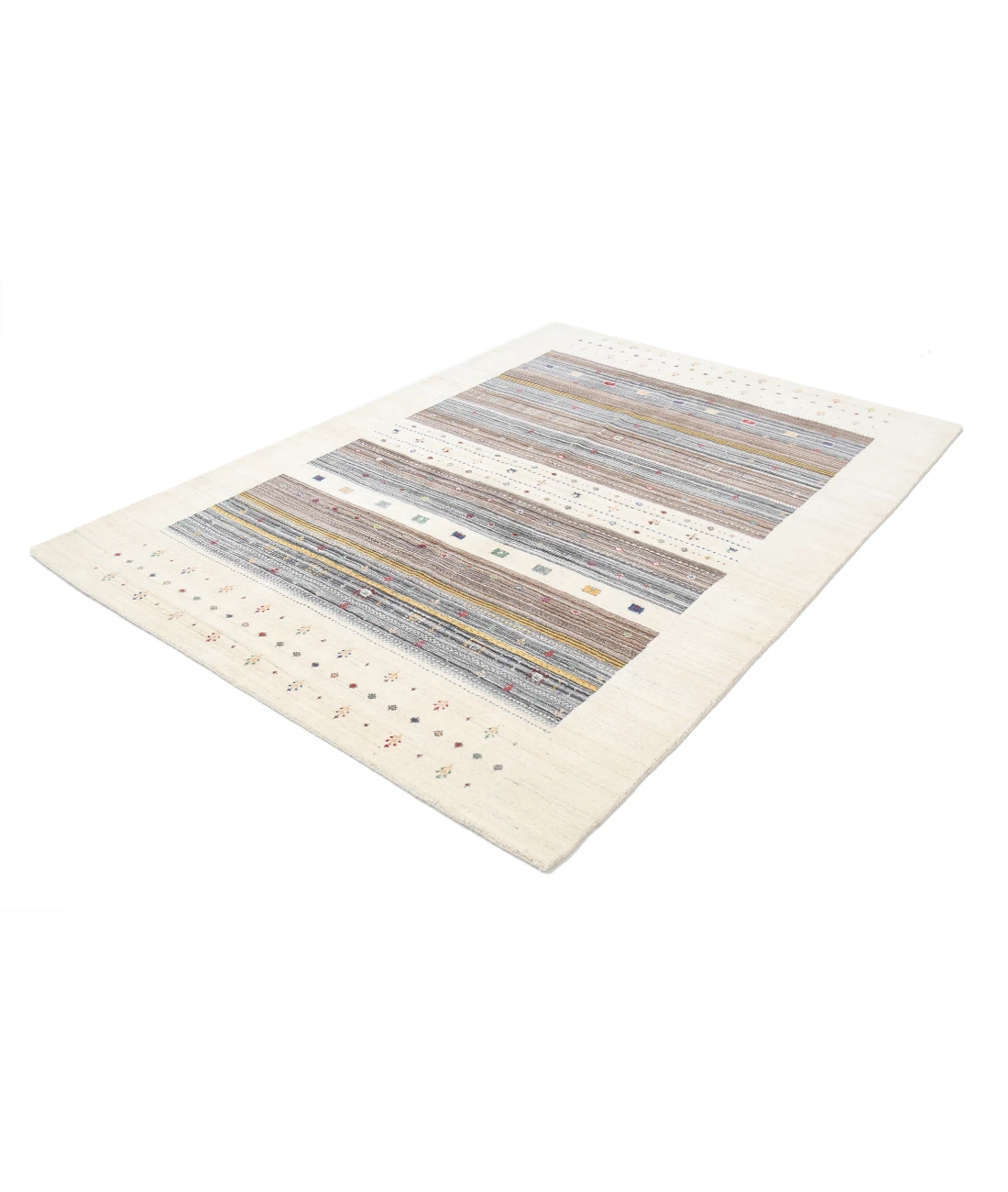 Hand Made Lori Wool Rug 5' 7" X 7' 10" 5' 7" X 7' 10" (170 X 239) / Ivory / Ivory