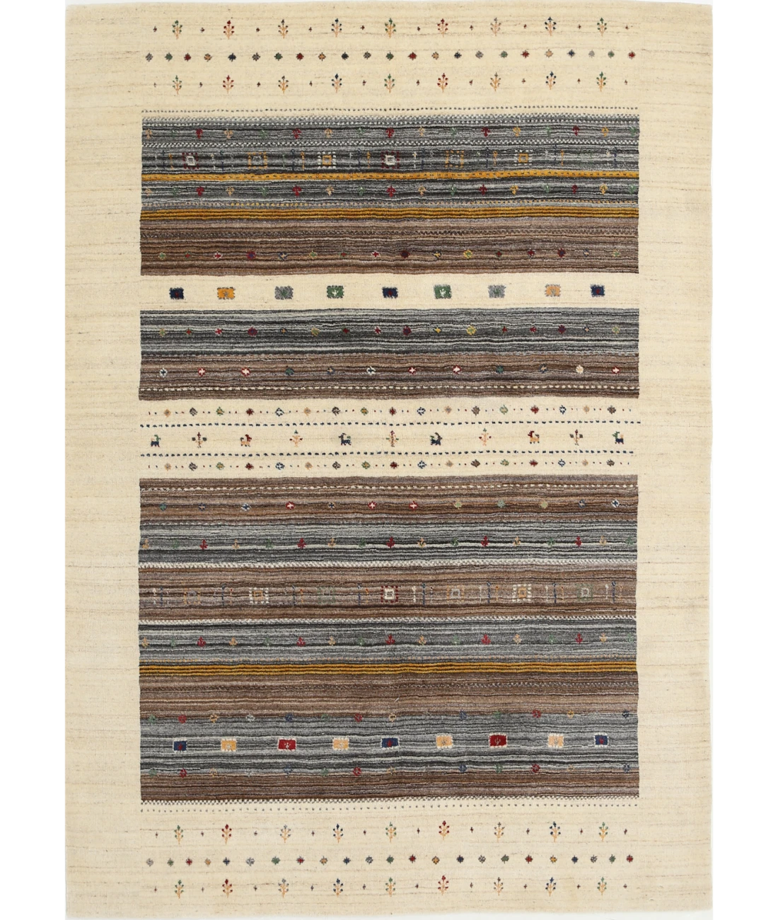 Hand Made Lori Wool Rug 5' 7" X 7' 10" 5' 7" X 7' 10" (170 X 239) / Ivory / Ivory