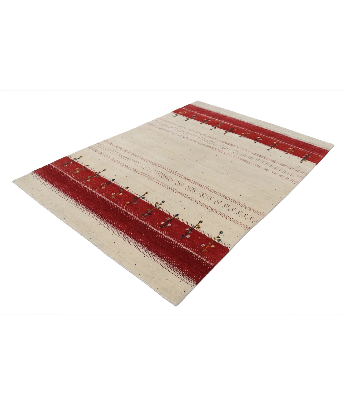 Hand Made Lori Wool Rug 5' 3" X 7' 5" 5' 3" X 7' 5" (160 X 226) / Ivory / Ivory