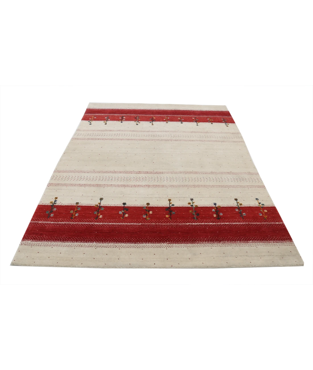 Hand Made Lori Wool Rug 5' 3" X 7' 5" 5' 3" X 7' 5" (160 X 226) / Ivory / Ivory