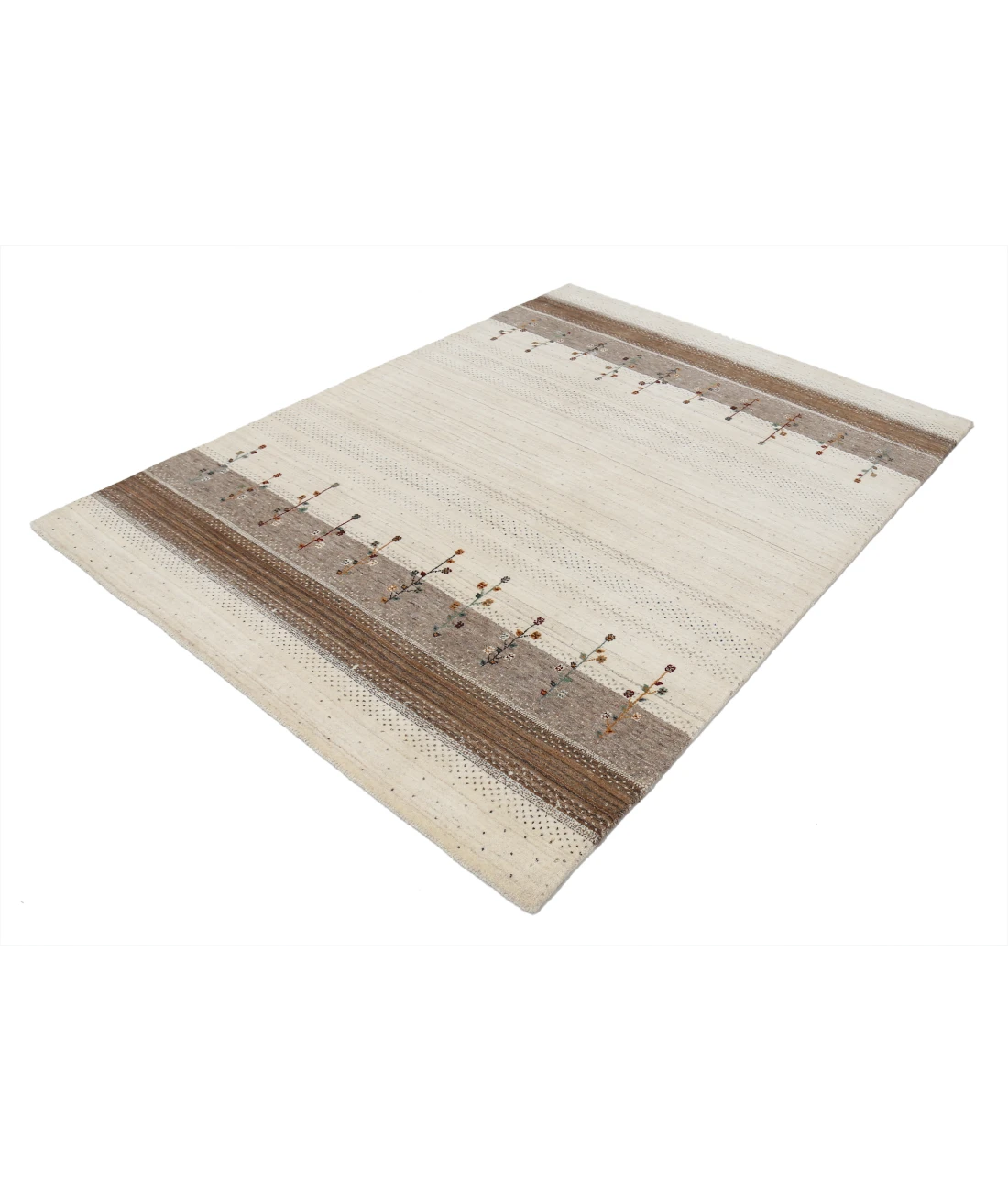 Hand Made Lori Wool Rug 5' 3" X 7' 4" 5' 3" X 7' 4" (160 X 223) / Ivory / Ivory