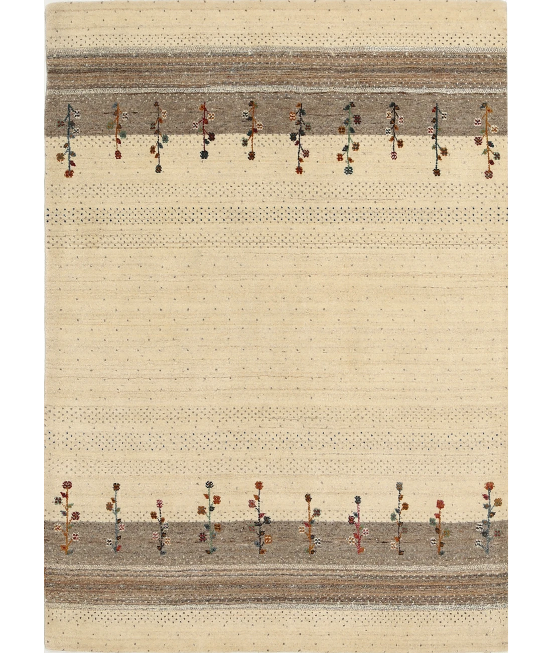 Hand Made Lori Wool Rug 4' 7" X 6' 5" 4' 7" X 6' 5" (140 X 196) / Ivory / Ivory