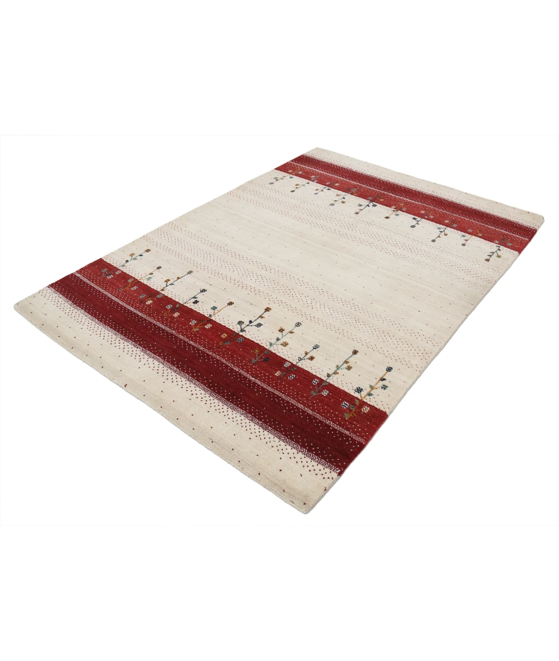 Hand Made Lori Wool Rug 4' 8" X 6' 6" 4' 8" X 6' 6" (142 X 198) / Ivory / Ivory