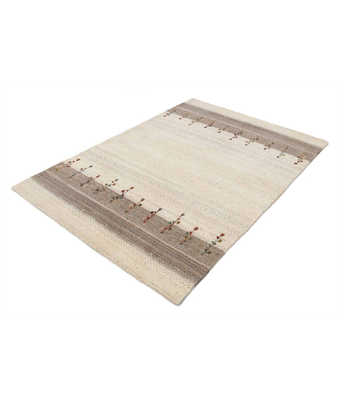 Hand Made Lori Wool Rug 4' 6" X 6' 3" 4' 6" X 6' 3" (137 X 191) / Ivory / Ivory