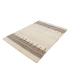 Hand Made Lori Wool Rug 4' 6" X 6' 3" 4' 6" X 6' 3" (137 X 191) / Ivory / Ivory