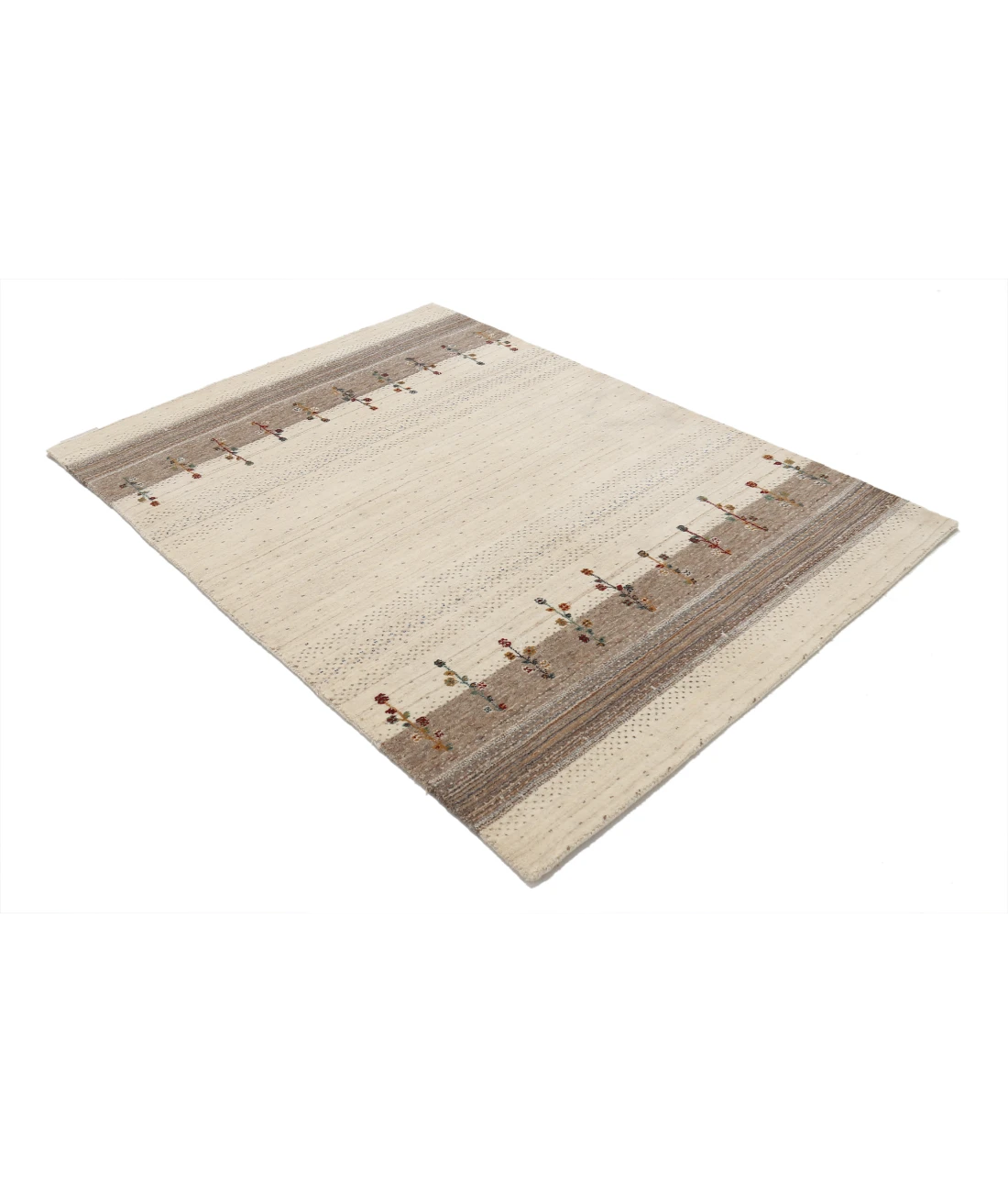 Hand Made Lori Wool Rug 4' 6" X 6' 3" 4' 6" X 6' 3" (137 X 191) / Ivory / Ivory