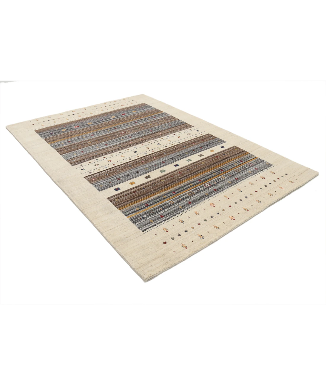 Hand Made Lori Wool Rug 5' 8" X 7' 10" 5' 8" X 7' 10" (173 X 239) / Ivory / Ivory