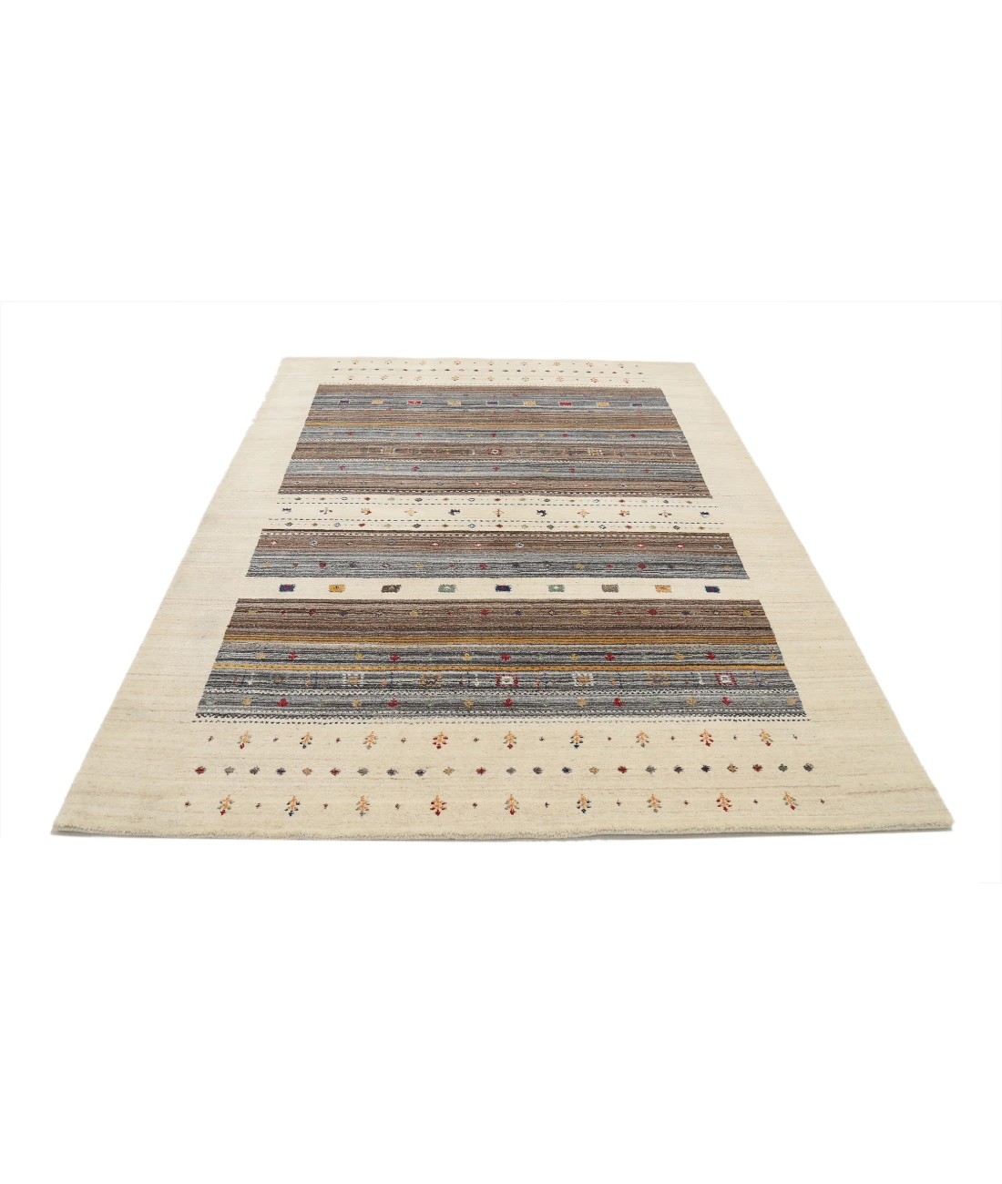 Hand Made Lori Wool Rug 5' 8" X 7' 10" 5' 8" X 7' 10" (173 X 239) / Ivory / Ivory