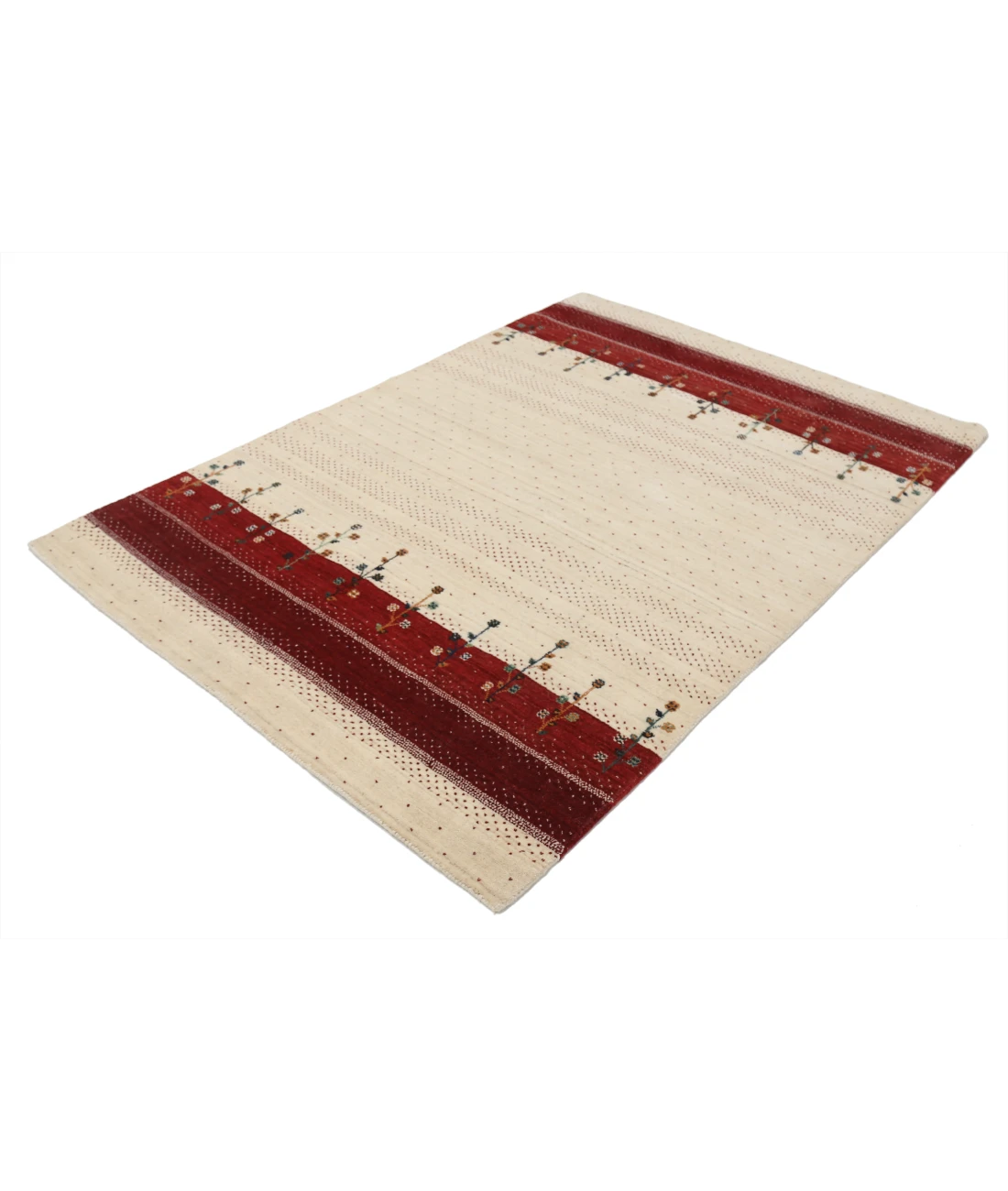 Hand Made Lori Wool Rug 4' 6" X 6' 6" 4' 6" X 6' 6" (137 X 198) / Ivory / Ivory