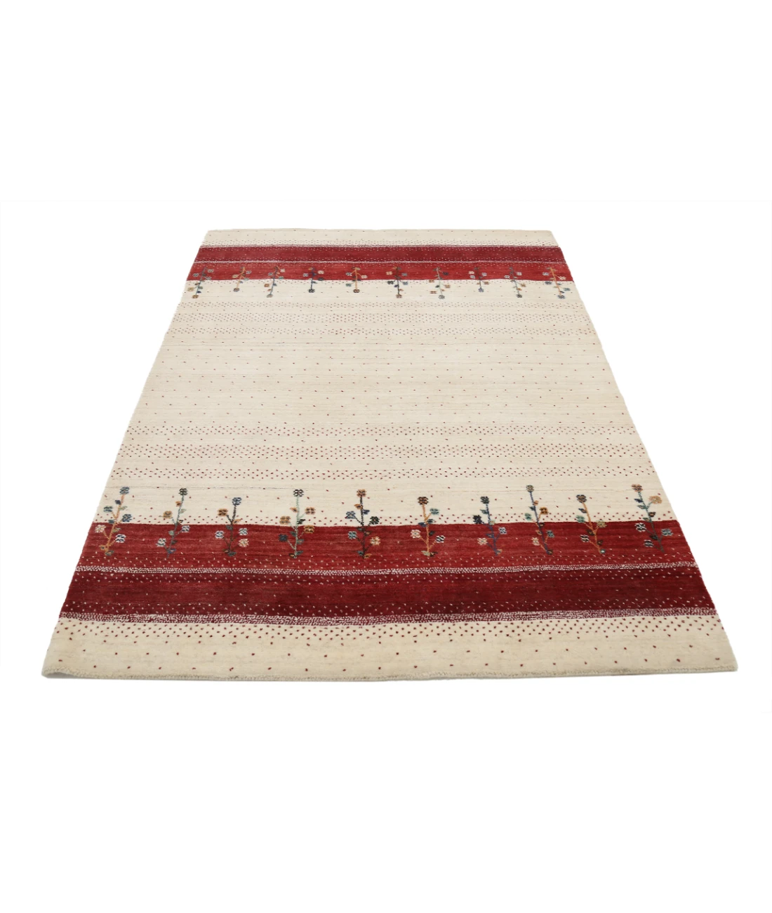 Hand Made Lori Wool Rug 4' 6" X 6' 6" 4' 6" X 6' 6" (137 X 198) / Ivory / Ivory