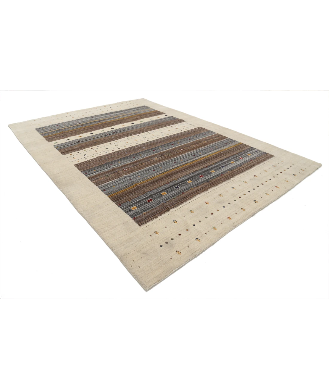 Hand Made Lori Wool Rug 8' 3" X 11' 5" 8' 3" X 11' 5" (251 X 348) / Ivory / Ivory