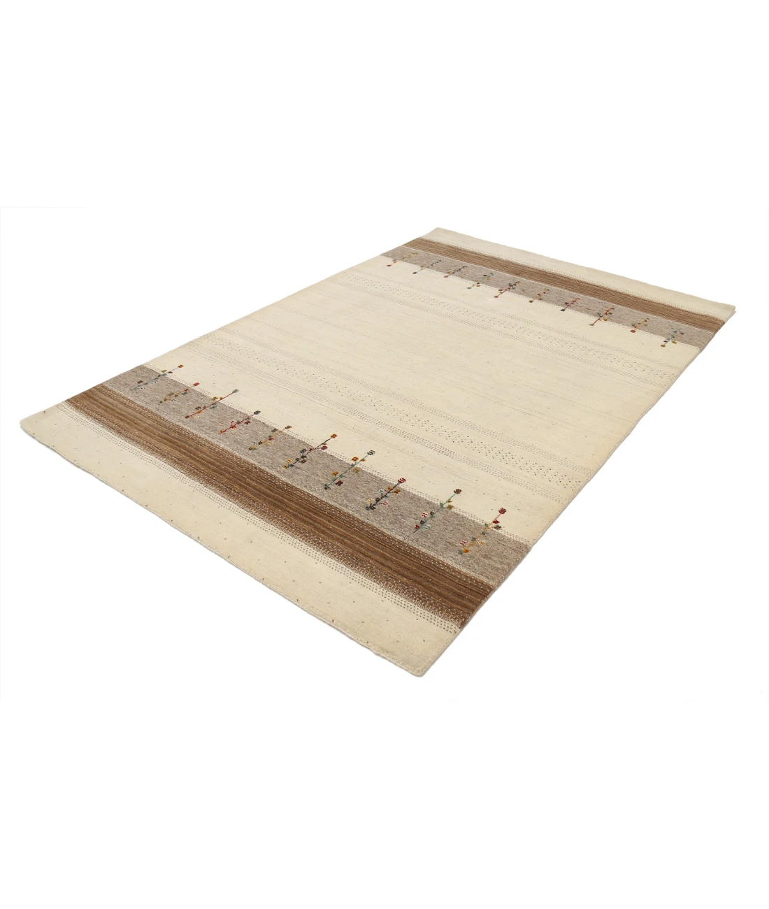 Hand Made Lori Wool Rug 5' 4" X 7' 11" 5' 4" X 7' 11" (162 X 241) / Ivory / Ivory