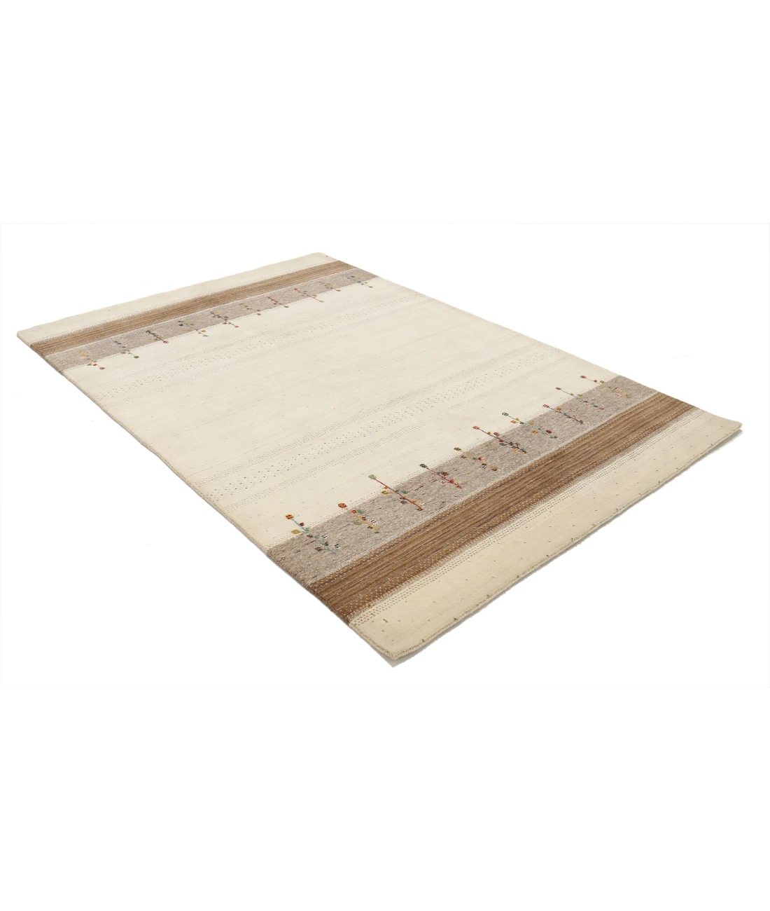Hand Made Lori Wool Rug 5' 4" X 7' 11" 5' 4" X 7' 11" (162 X 241) / Ivory / Ivory