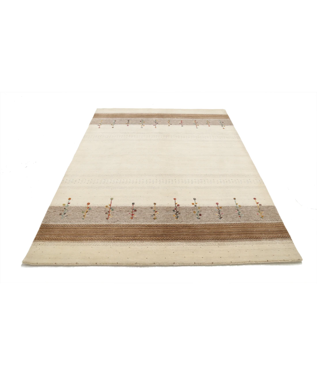 Hand Made Lori Wool Rug 5' 4" X 7' 11" 5' 4" X 7' 11" (162 X 241) / Ivory / Ivory