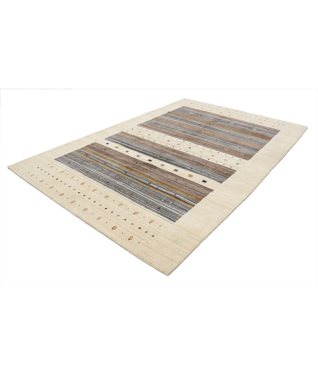 Hand Made Lori Wool Rug 6' 7" X 9' 10" 6' 7" X 9' 10" (201 X 300) / Ivory / Ivory