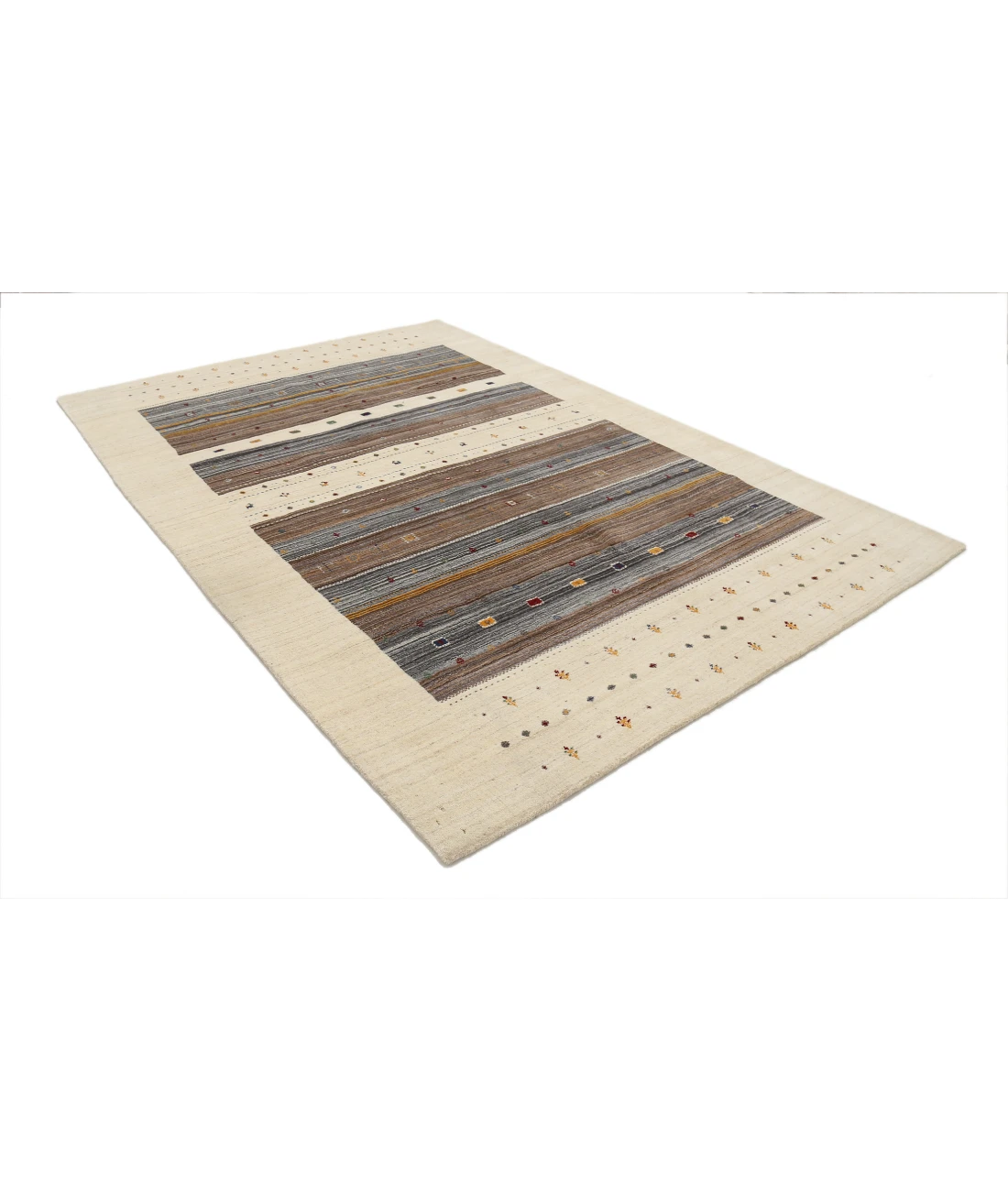 Hand Made Lori Wool Rug 6' 7" X 9' 10" 6' 7" X 9' 10" (201 X 300) / Ivory / Ivory