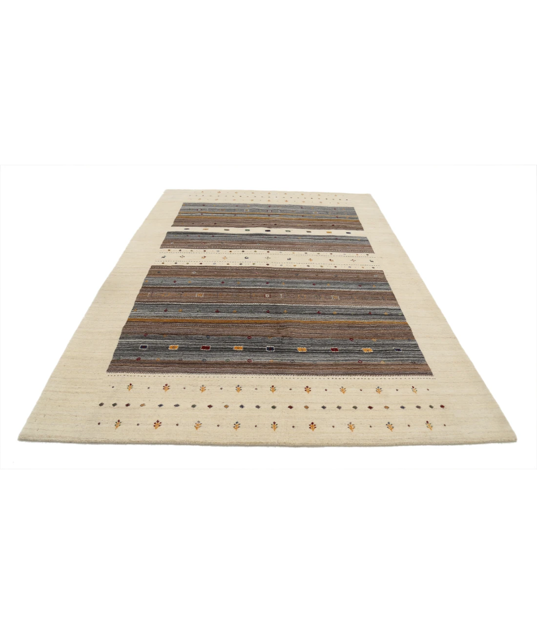 Hand Made Lori Wool Rug 6' 7" X 9' 10" 6' 7" X 9' 10" (201 X 300) / Ivory / Ivory