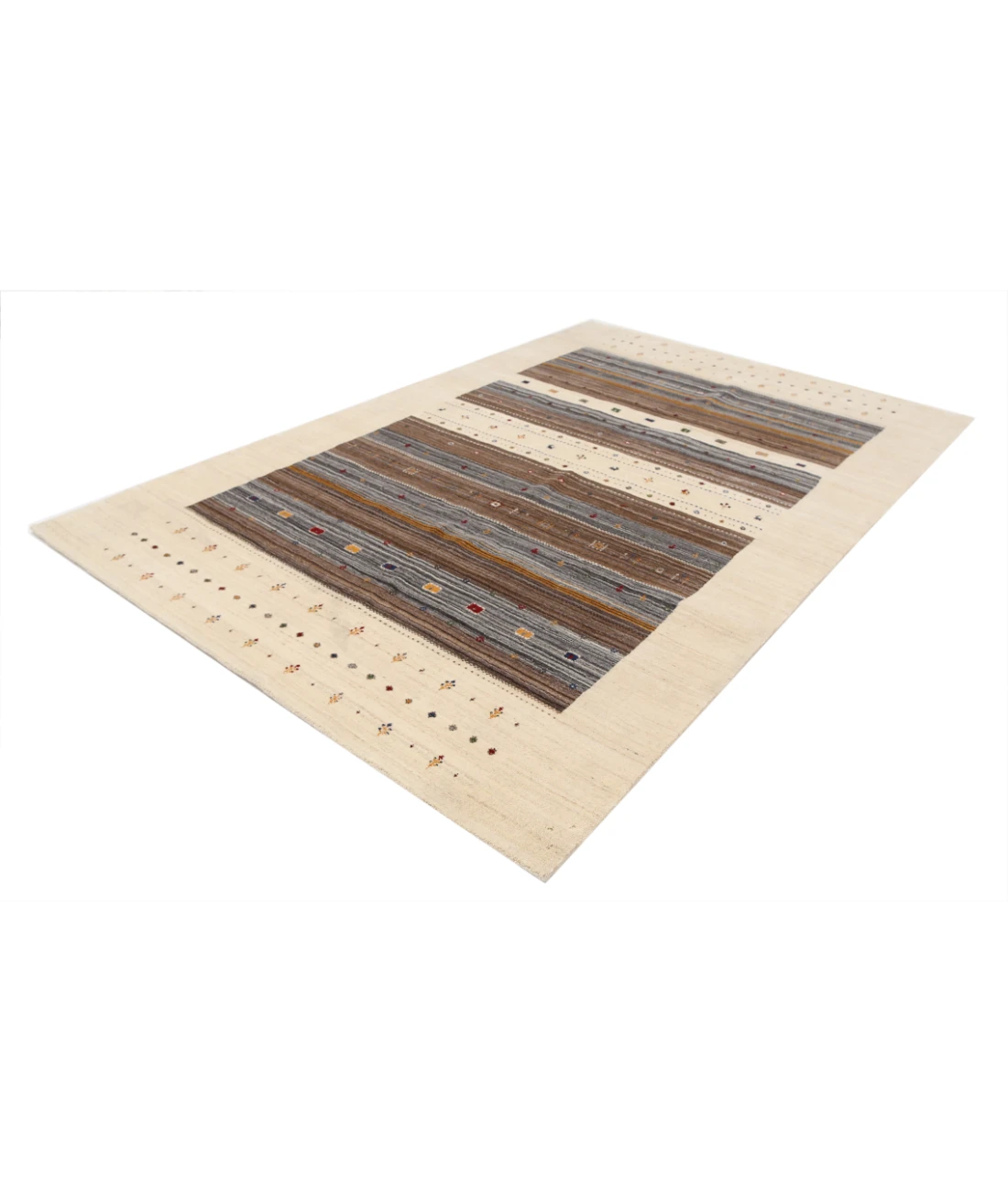 Hand Made Lori Wool Rug 6' 7" X 9' 10" 6' 7" X 9' 10" (201 X 300) / Ivory / Ivory