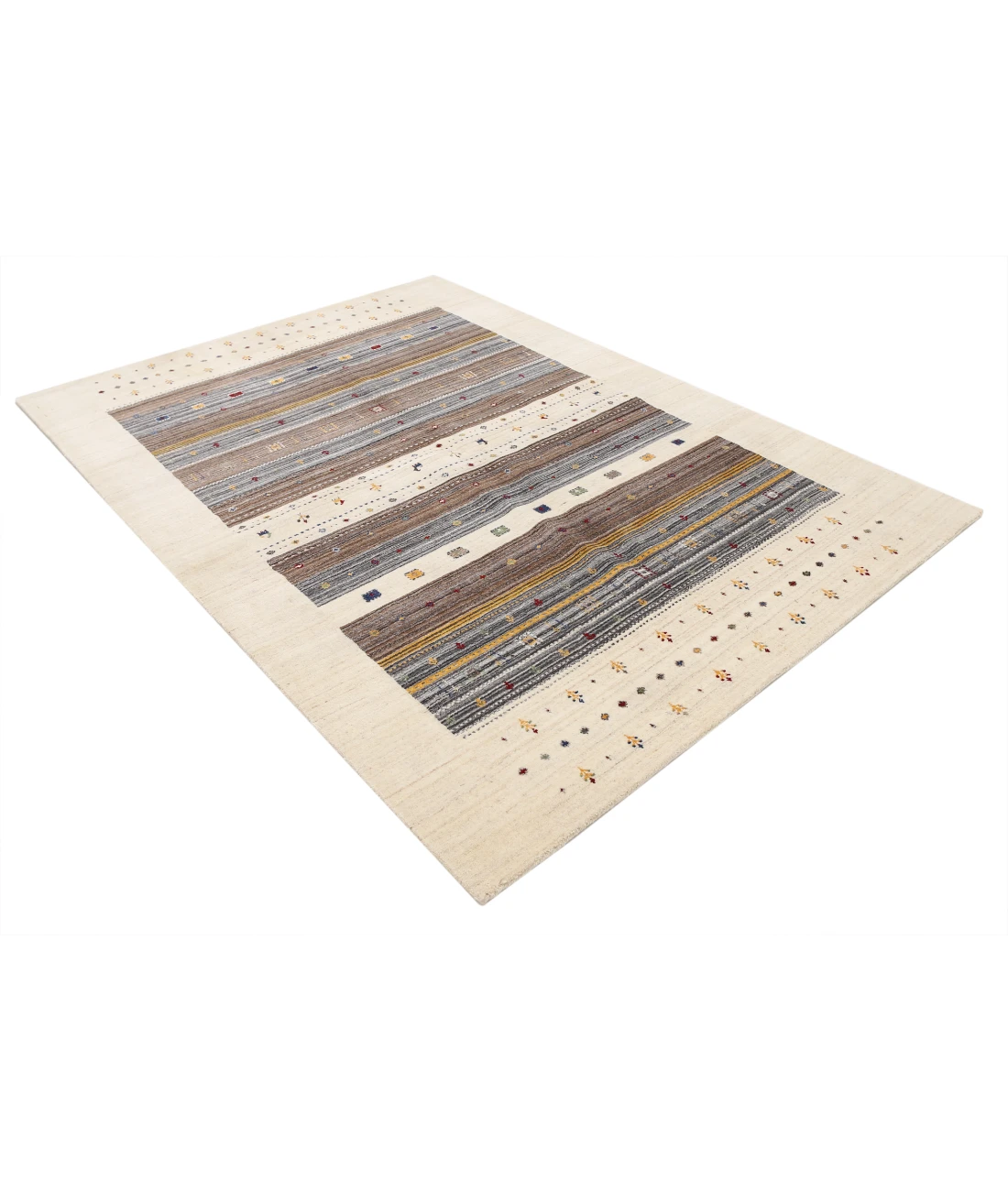 Hand Made Lori Wool Rug 5' 8" X 7' 10" 5' 8" X 7' 10" (173 X 239) / Ivory / Ivory