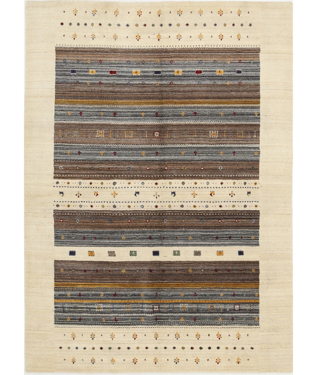 Hand Made Lori Wool Rug 5' 8" X 7' 10" 5' 8" X 7' 10" (173 X 239) / Ivory / Ivory