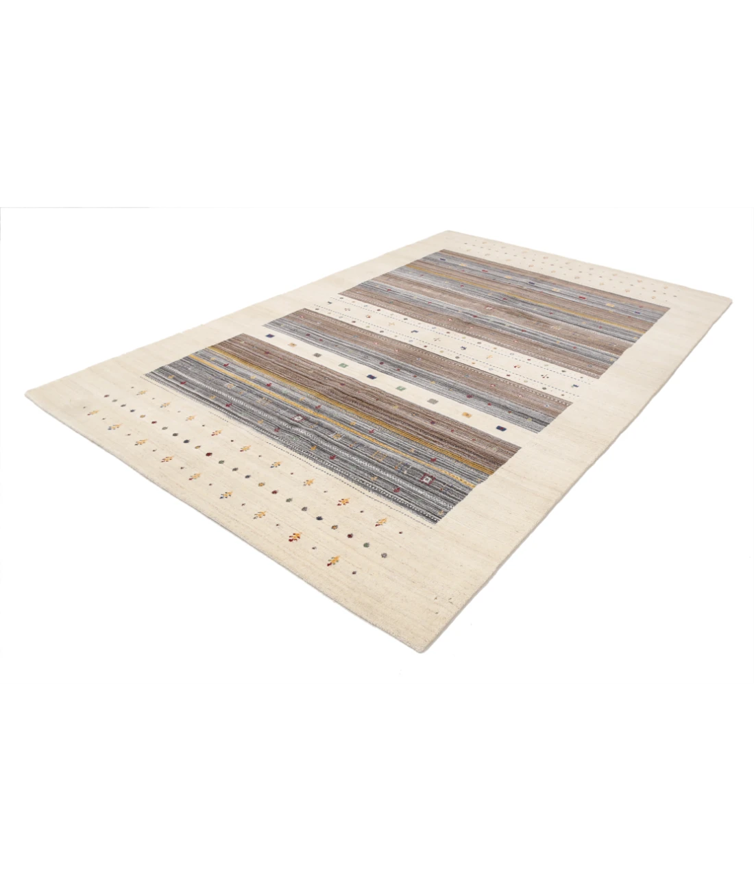 Hand Made Lori Wool Rug 6' 8" X 9' 10" 6' 8" X 9' 10" (203 X 300) / Ivory / Ivory