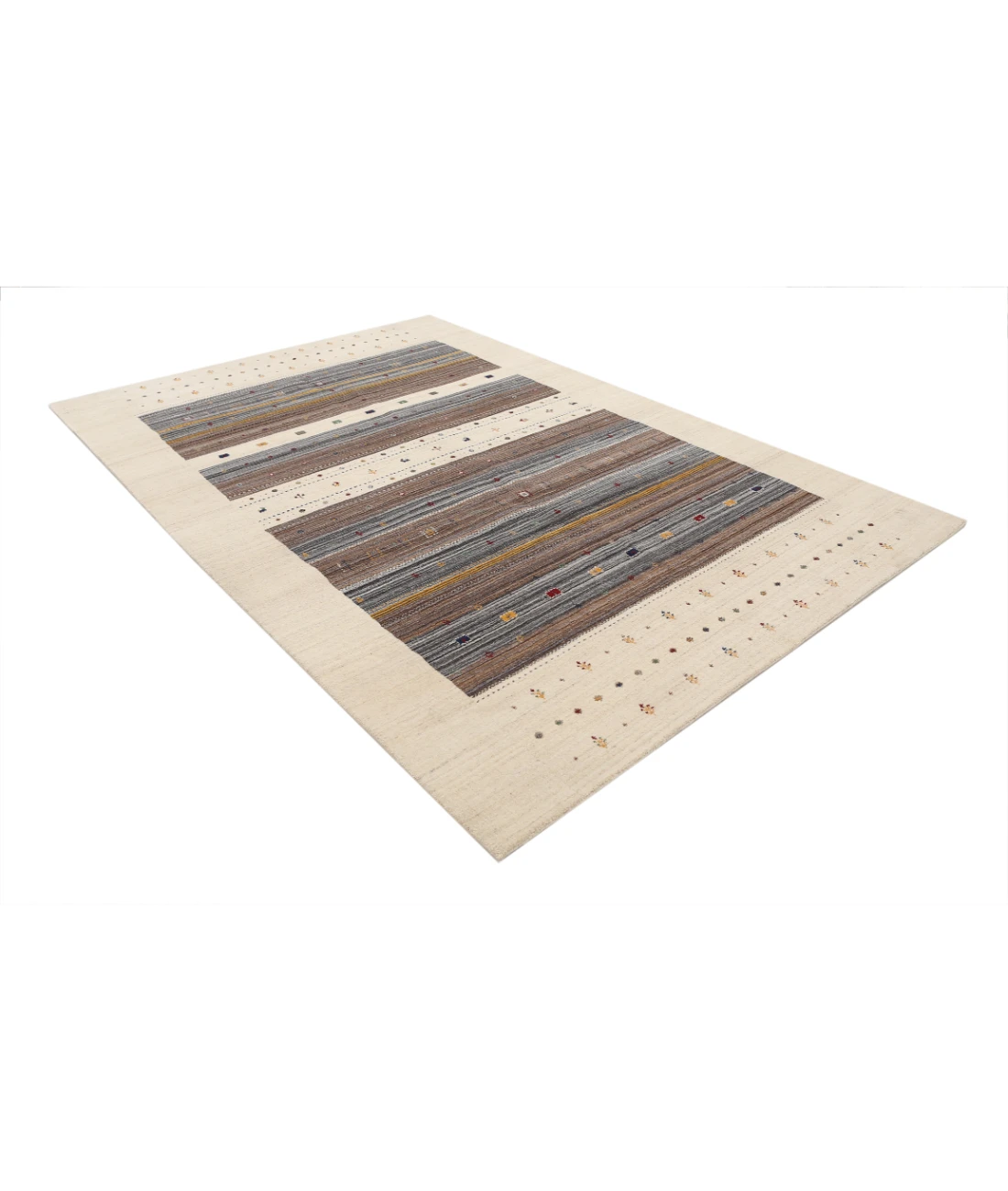 Hand Made Lori Wool Rug 6' 8" X 9' 10" 6' 8" X 9' 10" (203 X 300) / Ivory / Ivory