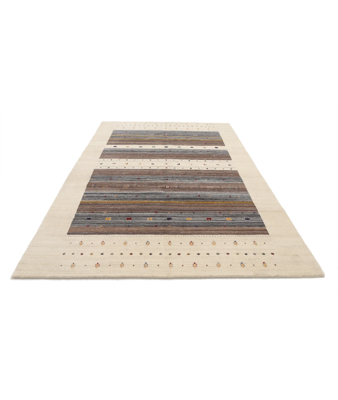 Hand Made Lori Wool Rug 6' 8" X 9' 10" 6' 8" X 9' 10" (203 X 300) / Ivory / Ivory