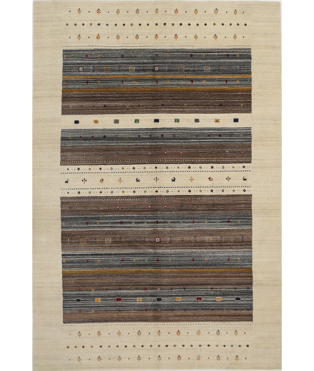 Hand Made Lori Wool Rug 6' 8" X 9' 10" 6' 8" X 9' 10" (203 X 300) / Ivory / Ivory