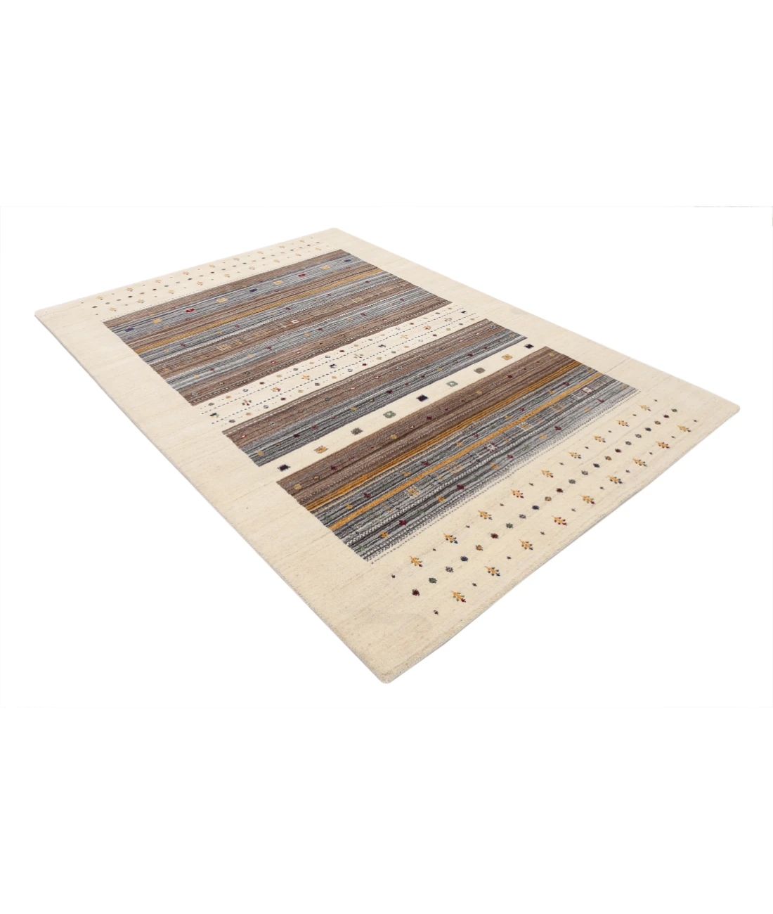 Hand Made Lori Wool Rug 5' 8" X 7' 10" 5' 8" X 7' 10" (173 X 239) / Ivory / Ivory