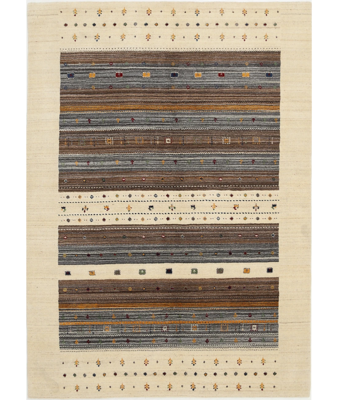 Hand Made Lori Wool Rug 5' 8" X 7' 10" 5' 8" X 7' 10" (173 X 239) / Ivory / Ivory