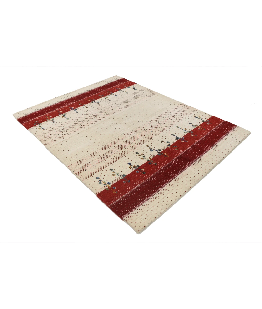 Hand Made Lori Wool Rug 4' 9" X 6' 6" 4' 9" X 6' 6" (145 X 198) / Ivory / Ivory