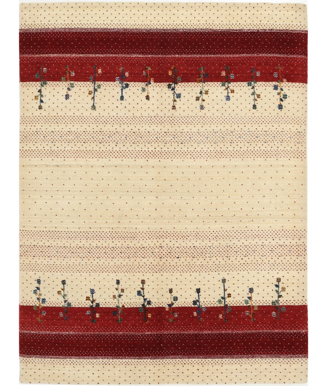 Hand Made Lori Wool Rug 4' 9" X 6' 6" 4' 9" X 6' 6" (145 X 198) / Ivory / Ivory