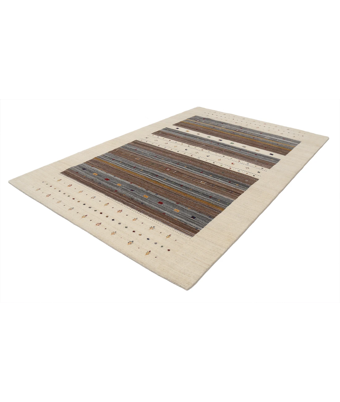 Hand Made Lori Wool Rug 6' 6" X 9' 10" 6' 6" X 9' 10" (198 X 300) / Ivory / Ivory
