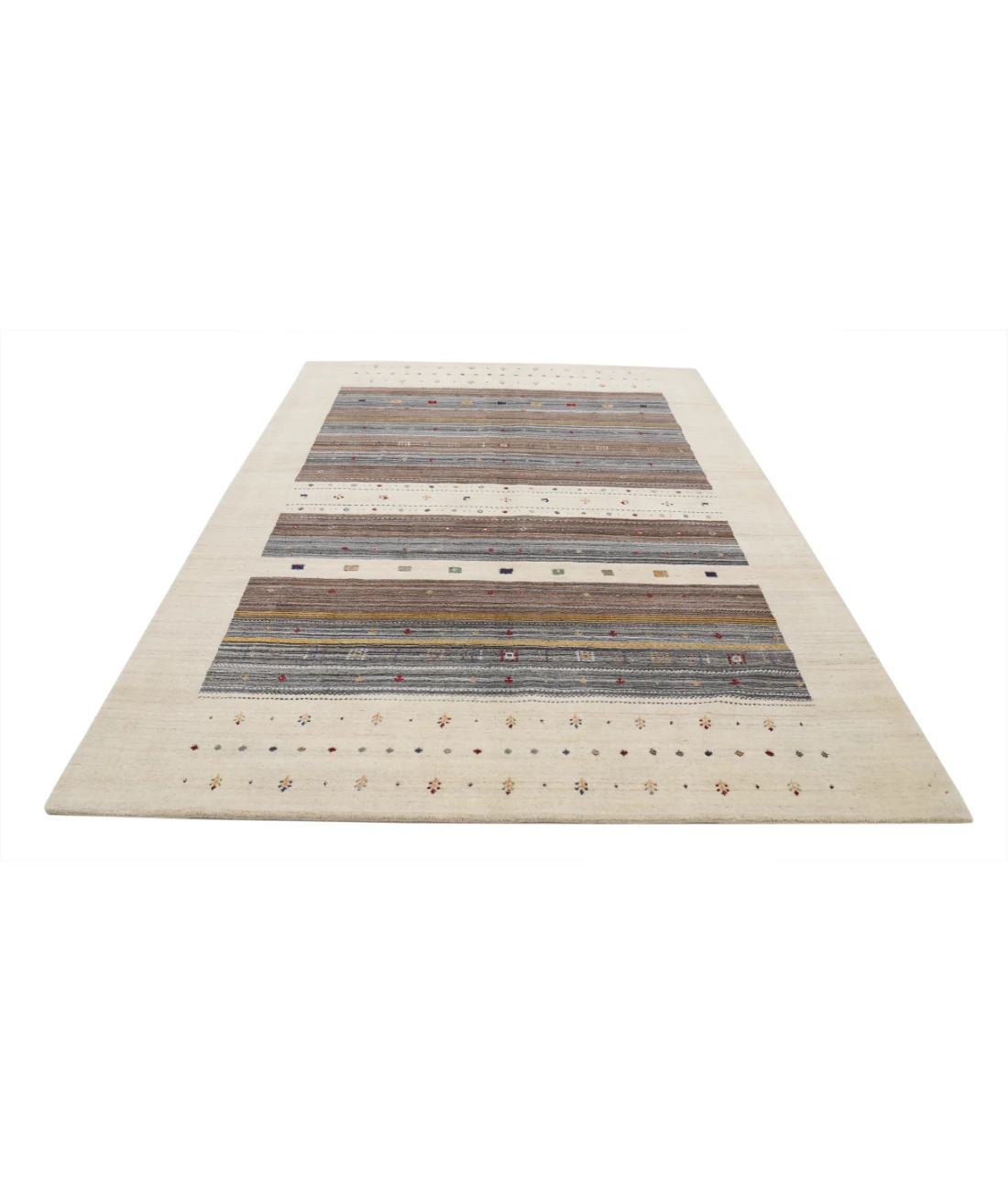 Hand Made Lori Wool Rug 6' 6" X 9' 10" 6' 6" X 9' 10" (198 X 300) / Ivory / Ivory