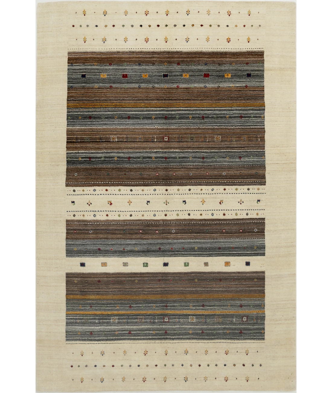 Hand Made Lori Wool Rug 6' 6" X 9' 10" 6' 6" X 9' 10" (198 X 300) / Ivory / Ivory