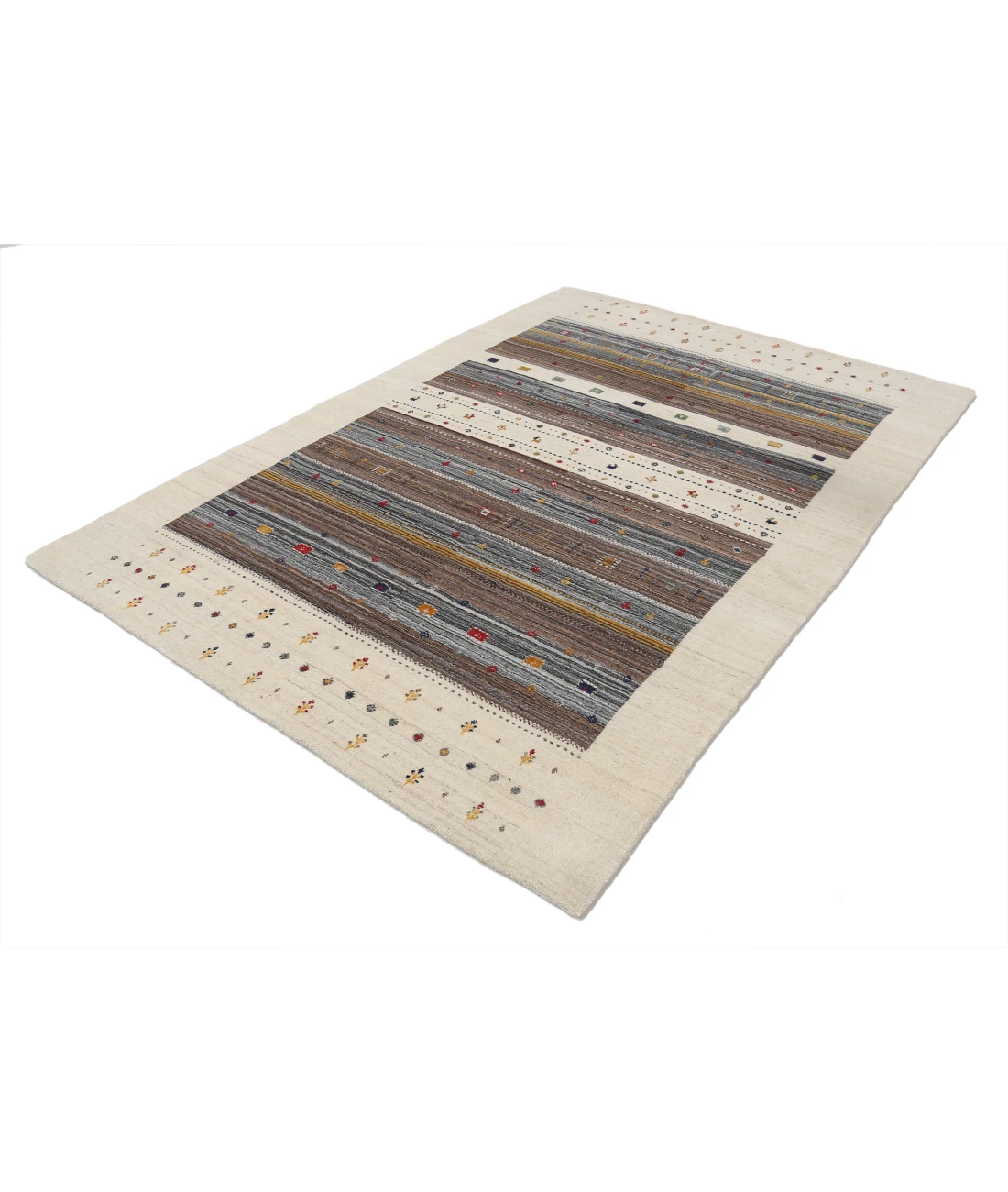 Hand Made Lori Wool Rug 5' 7" X 7' 10" 5' 7" X 7' 10" (170 X 239) / Ivory / Ivory