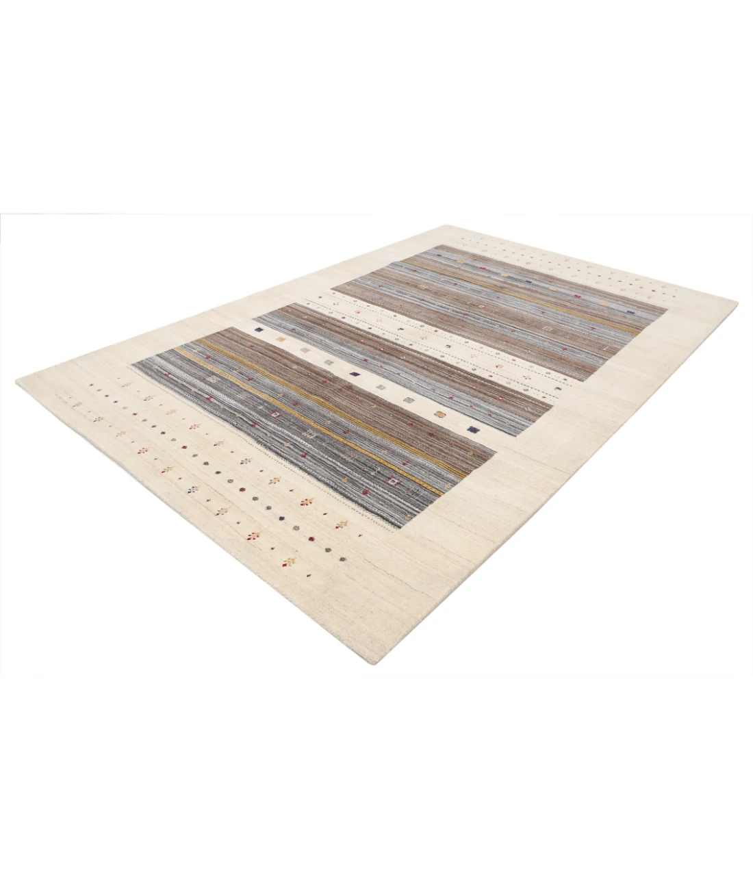 Hand Made Lori Wool Rug 6' 8" X 9' 10" 6' 8" X 9' 10" (203 X 300) / Ivory / Ivory