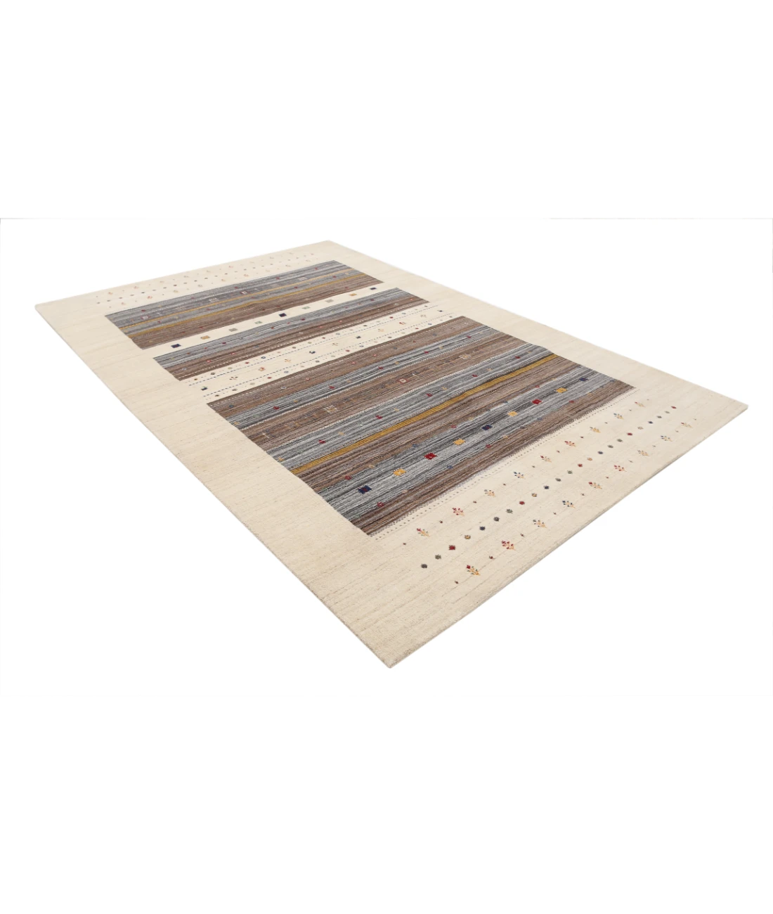 Hand Made Lori Wool Rug 6' 8" X 9' 10" 6' 8" X 9' 10" (203 X 300) / Ivory / Ivory