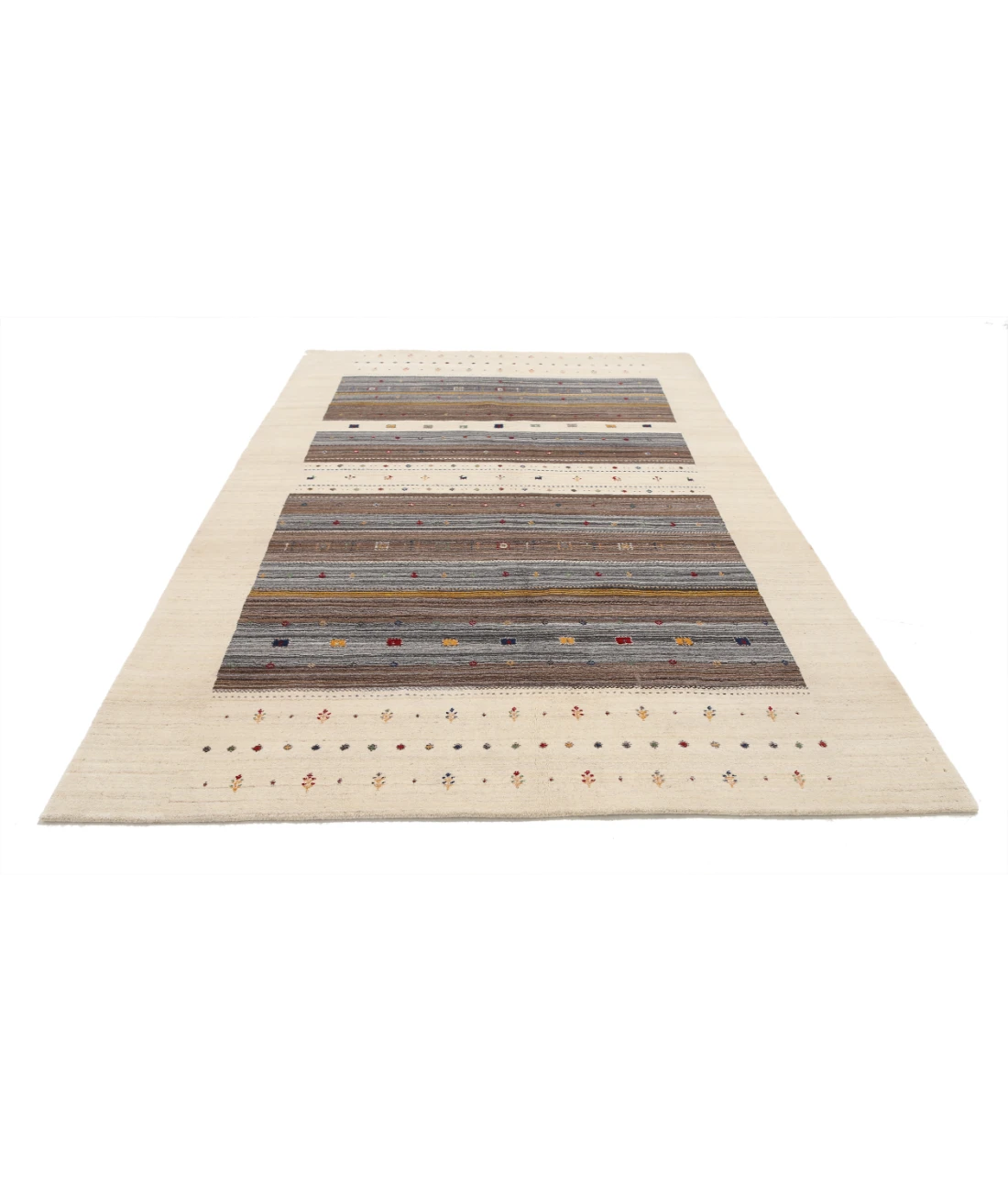 Hand Made Lori Wool Rug 6' 8" X 9' 10" 6' 8" X 9' 10" (203 X 300) / Ivory / Ivory