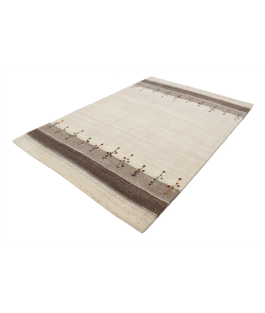 Hand Made Lori Wool Rug 5' 7" X 7' 9" 5' 7" X 7' 9" (170 X 236) / Ivory / Ivory