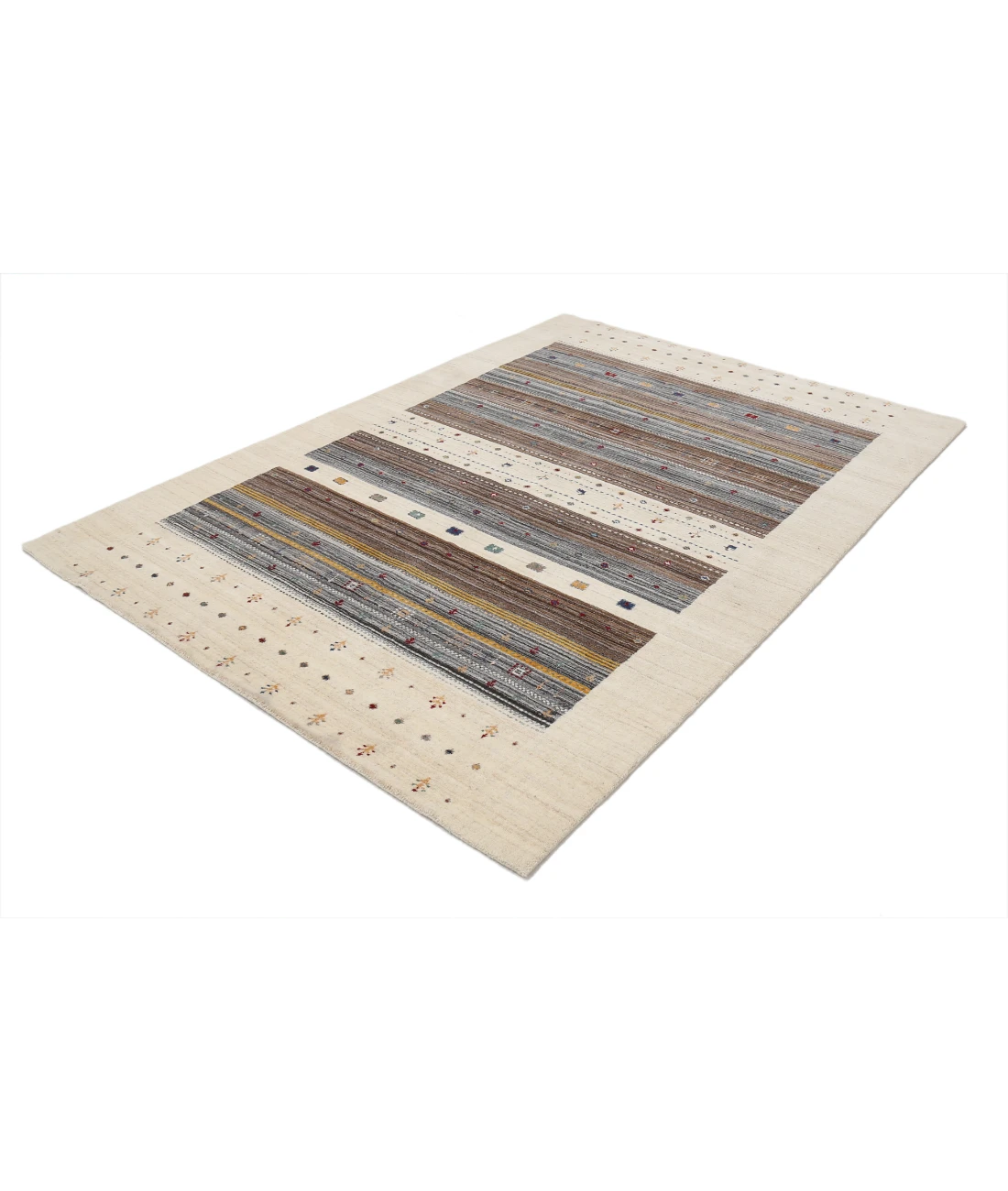 Hand Made Lori Wool Rug 5' 7" X 7' 10" 5' 7" X 7' 10" (170 X 239) / Ivory / Ivory
