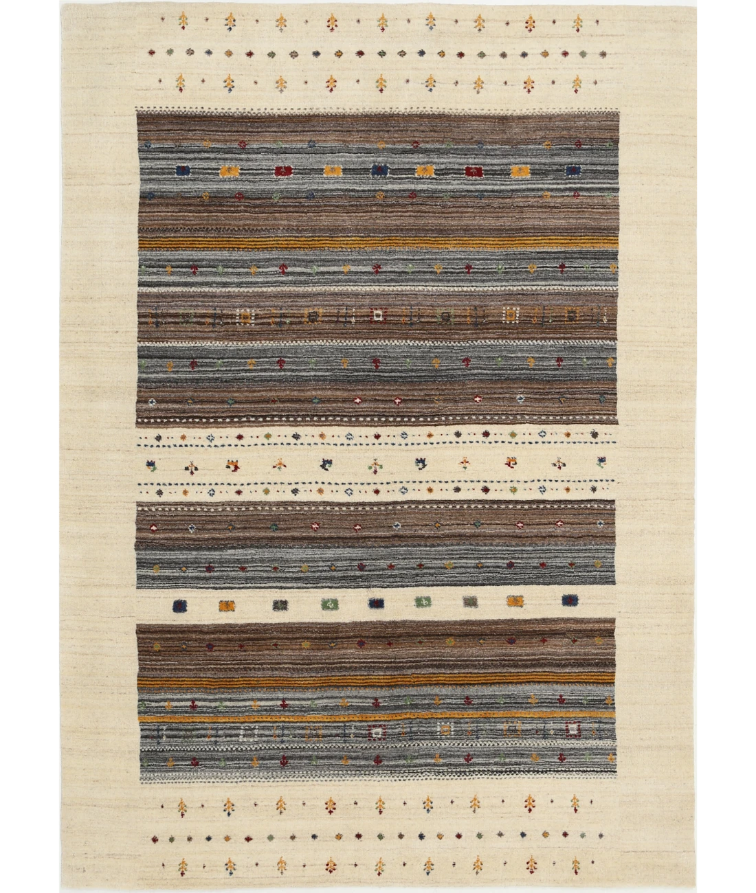 Hand Made Lori Wool Rug 5' 7" X 7' 10" 5' 7" X 7' 10" (170 X 239) / Ivory / Ivory